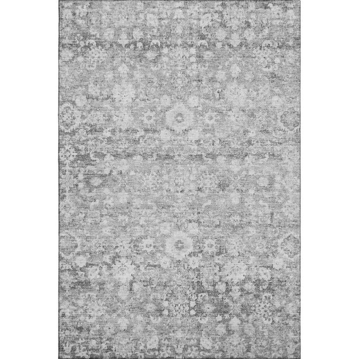 8' X 10' Oriental Washable Area Rug With UV Protection (653795) - Silver / Gray