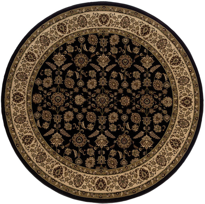 8' Oriental Round Rug - Brown