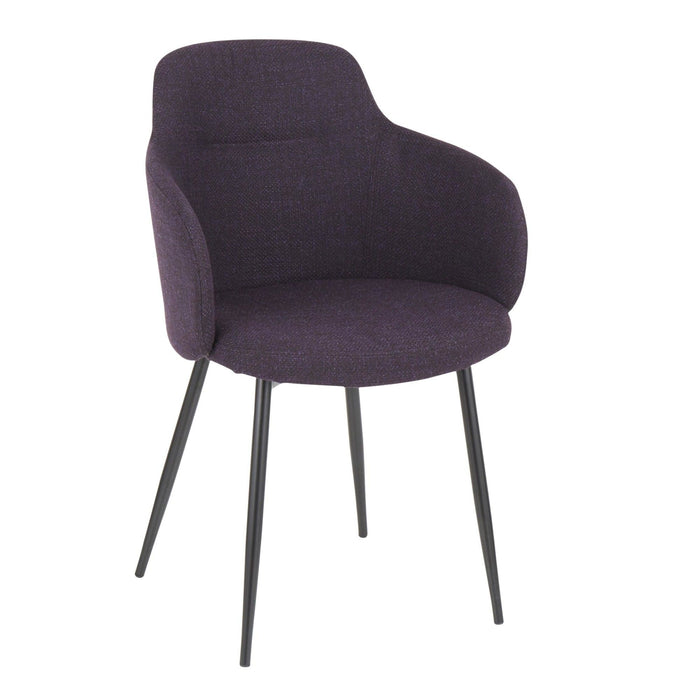 Boyne - Chair - Black Metal And Purple Noise Fabric