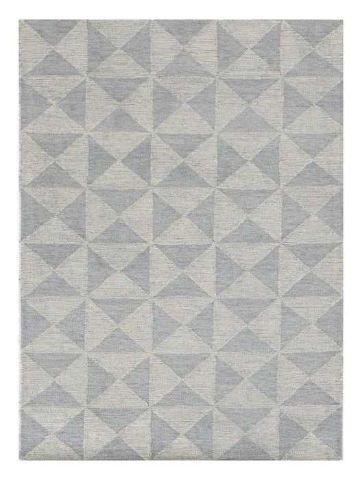 7' x 10' Gray Wool Geometric Hand Tufted Area Rug - Gray And Light