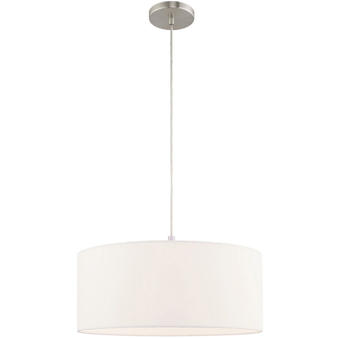 12" Dimmable Chandelier With Shades - Nickel