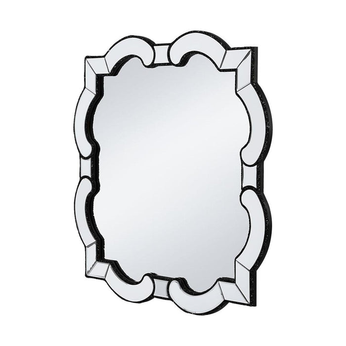 32" Scalloped Glass Framed Accent Mirror - Clear