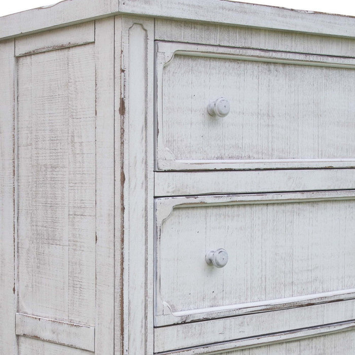 Solid Wood Four Drawer Chest - Antiqued White