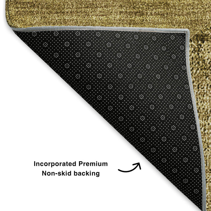 8' X 10' Abstract Washable Area Rug With UV Protection (653156) - Brown / Beige