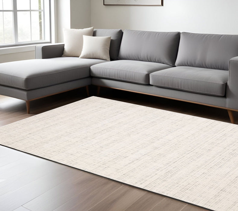 10' X 13' Striped Hand Tufted Area Rug - Ivory And Gray