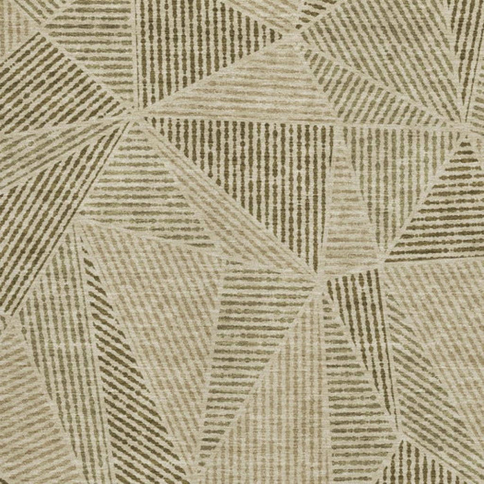 9' X 12' Geometric Washable Area Rug With UV Protection (651964) - Khaki / Beige
