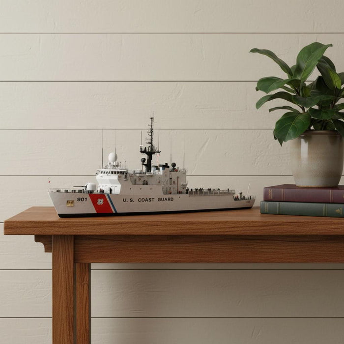 Hand Painted Model Boat (624385) - White