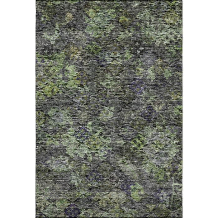10' X 14' Abstract Geometric Washable Area Rug With UV Protection (684552) - Green / Gray / Purple