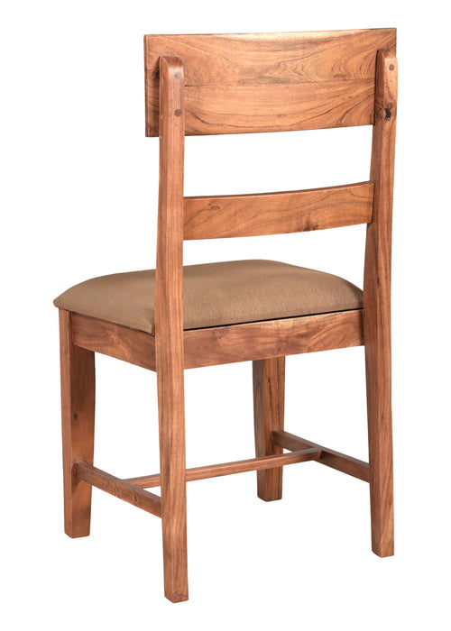 Upholstered Fabric Slat Back Dining Side Chairs (Set of 2) - Brown