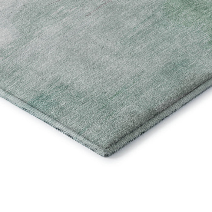 10' X 14' Abstract Washable Area Rug With UV Protection (694188) - Pale Aqua / Gray / Silver