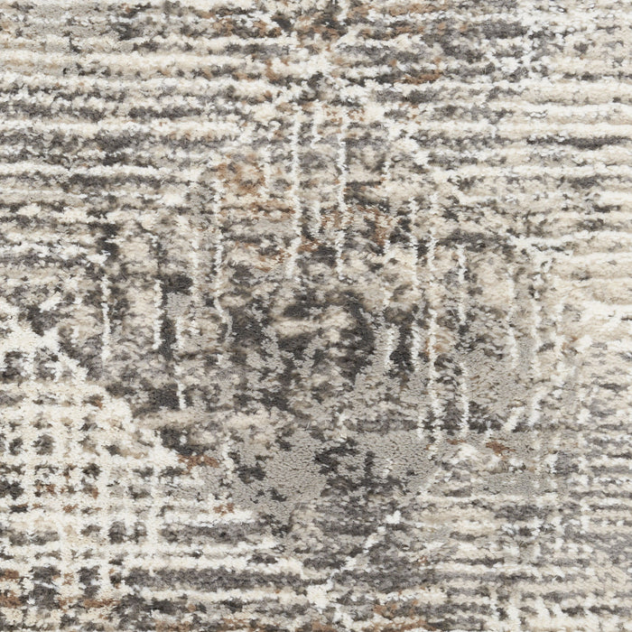 8' X 10' Geometric Non Skid Area Rug - Charcoal