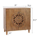 Giga 2-door accent storage cabinet with floral design, dark brown finish, perfect for living room sideboard storage.