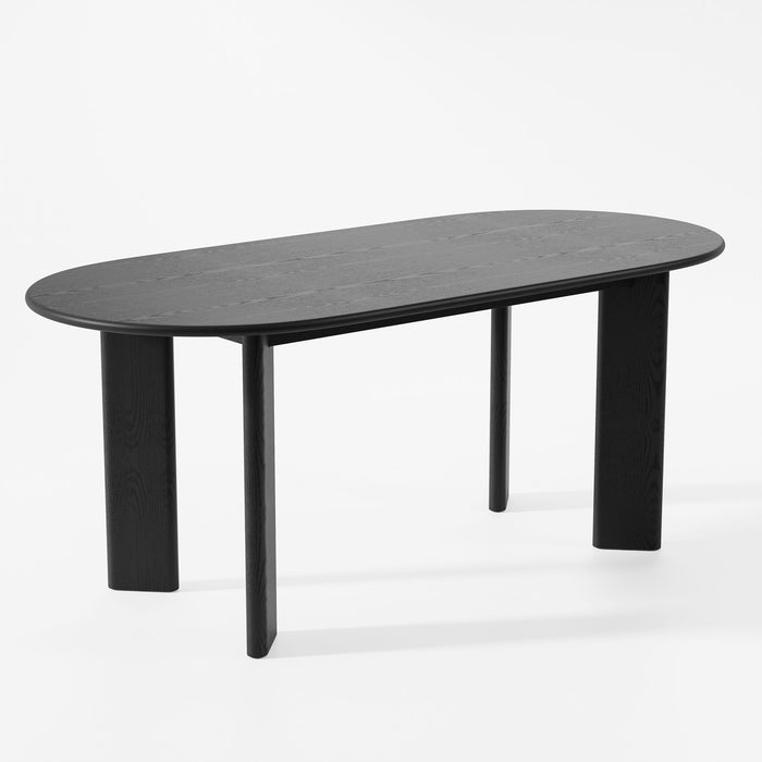 66" Solid Wood Oval Dining Table - Black