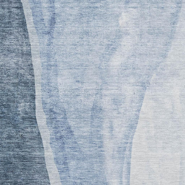 9' X 12' Abstract Washable Area Rug With UV Protection (655311) - Blue / Ivory