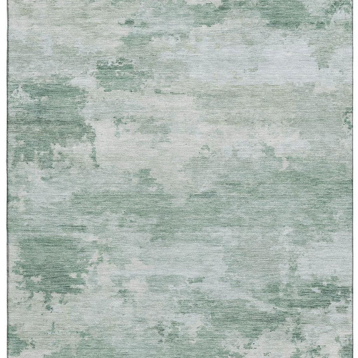 10' X 14' Abstract Washable Area Rug With UV Protection (717188) - Mint Green / Pale Aqua