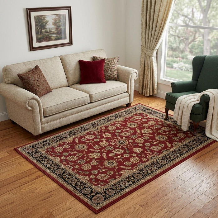5' X 8' Oriental Area Rug (574364) - Red / Black