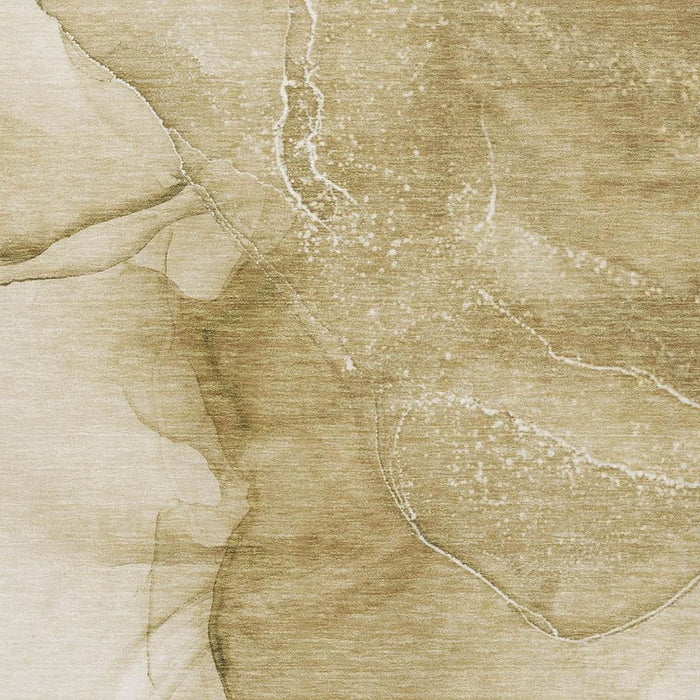 5' X 8' Abstract Washable Area Rug With UV Protection (646848) - Beige / Ivory