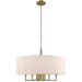 25-inch antique brass chandelier with six shades, dimmable lighting, and elegant design by HomeRoots.