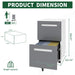 White Giga 2-drawer mobile filing cabinet with lock, 360° wheels, holds A4, letter, and legal files
