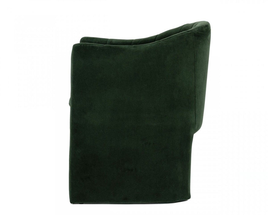 Upholstered Velvet Dining Arm Chair - Green