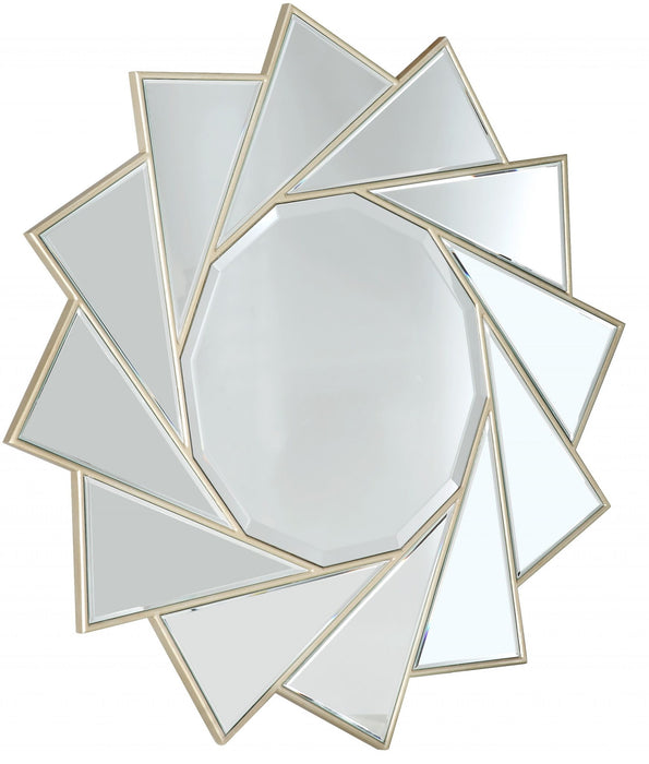 35" Sunburst Metal Framed Accent Mirror - Gold