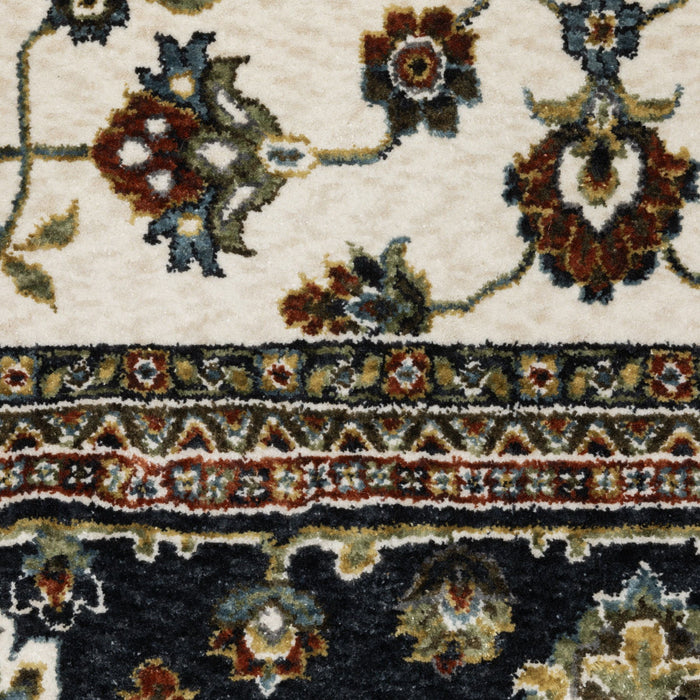 8' X 11' Oriental Area Rug With Fringe (574855) - Ivory / Brown