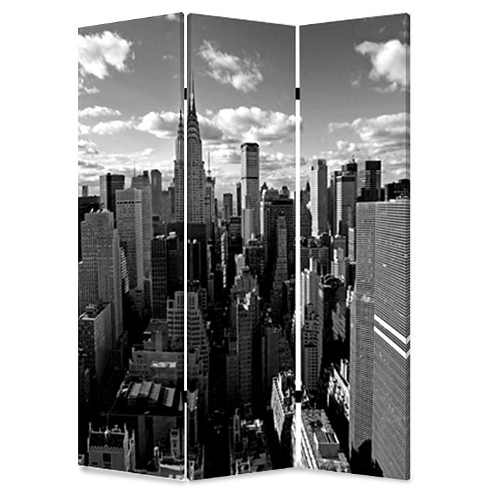 Wood Canvas New York Skyline Screen - Multi Color