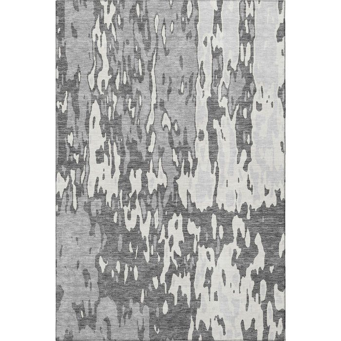 10' X 14' Abstract Washable Area Rug With UV Protection (675846) - Gray / Ivory / Silver