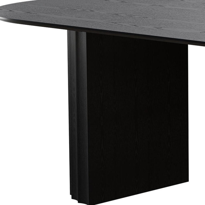 86" Double Pedestal Base Oval Dining Table - Black