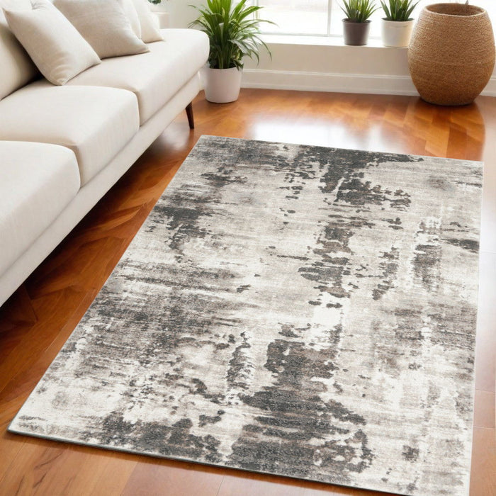 8' X 10' Abstract Power Loom Area Rug - Tan