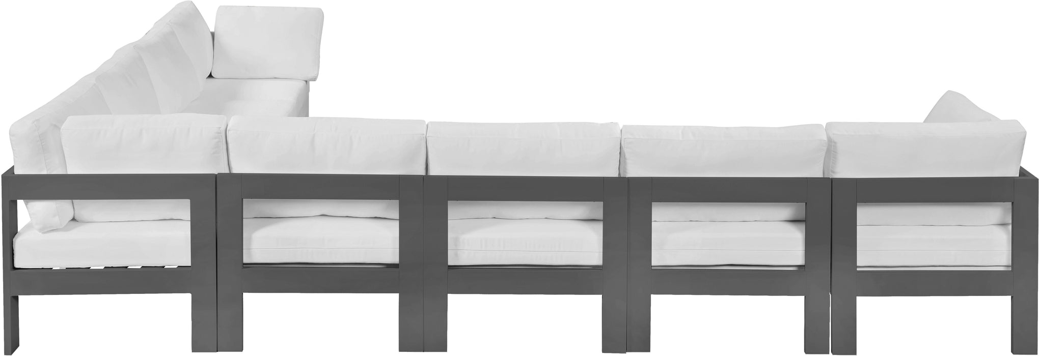 Nizuc - Outdoor Patio Modular Sectional 8 Piece - White - Fabric - Modern & Contemporary