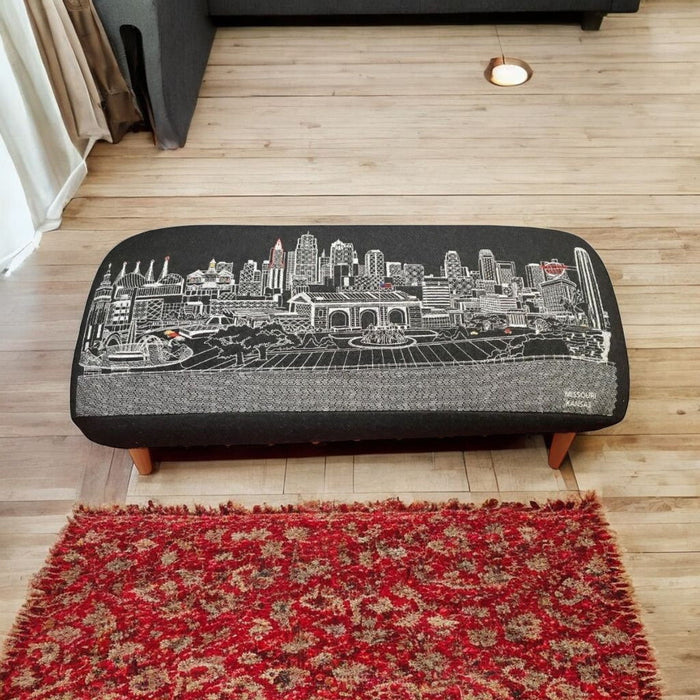 Wool Ottoman - Black / Brown