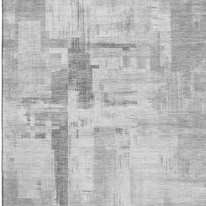 10' X 14' Abstract Washable Area Rug With UV Protection (693078) - Gray / Silver / Charcoal