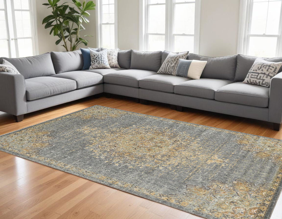 91" x 130" Wool Rug - Slate Gray