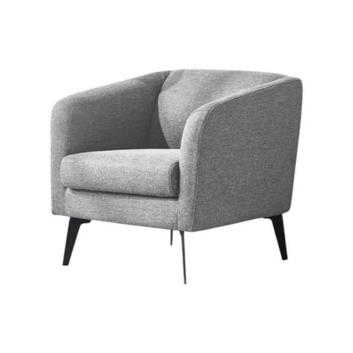 Contemporary Fabric Curved Arm Accent Chair - Light Gray