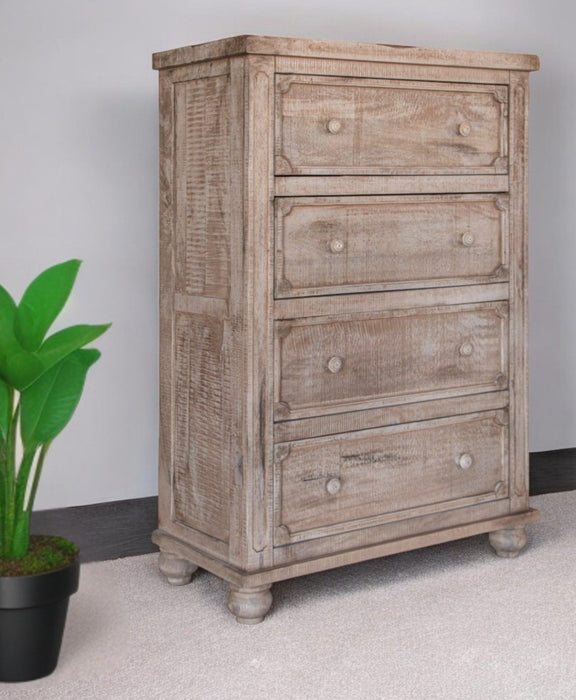 Solid Wood Four Drawer Chest - Natural