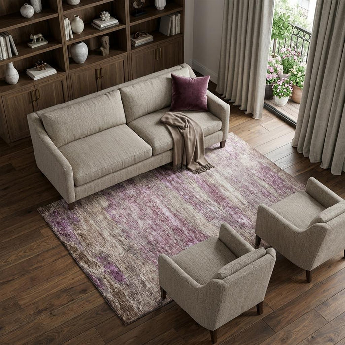 10' X 14' Abstract Washable Area Rug With UV Protection (688297) - Blush / Ivory