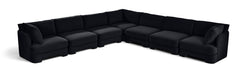 Meridian Furniture Hammond velvet performance fabric 7-piece corner sectional with plush cushions and modern design.