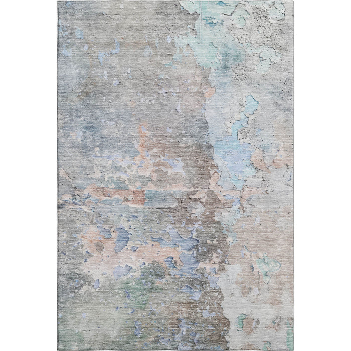 10' X 14' Abstract Washable Area Rug With UV Protection (692214) - Taupe / Blue / Gray