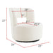 Giga swivel barrel chair with soft teddy fabric, round design, perfect for living room comfort and stylish relaxation.