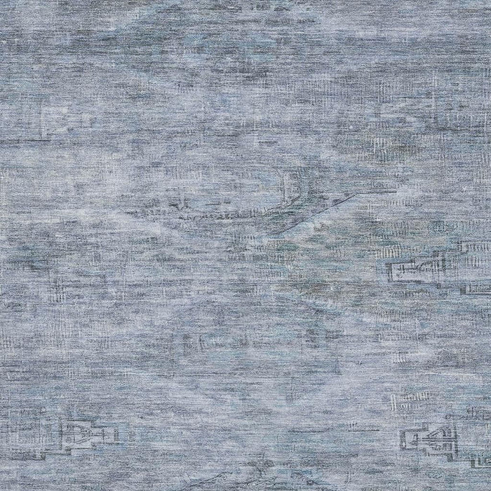10' X 14' Abstract Geometric Washable Area Rug With UV Protection (695402) - Sky Blue / Gray