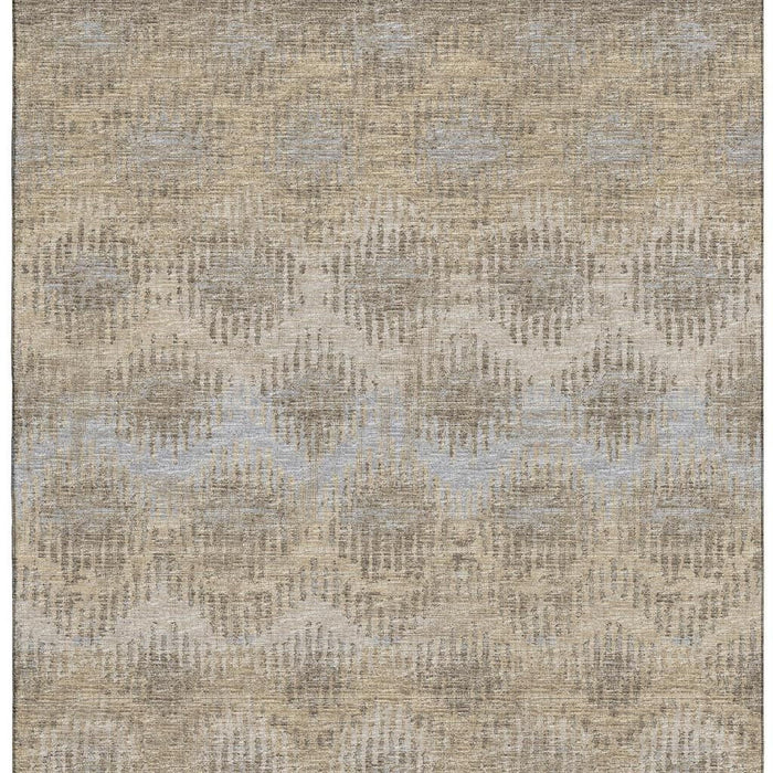 8' X 10' Transitional Abstract Washable Area Rug With UV Protection - Brown