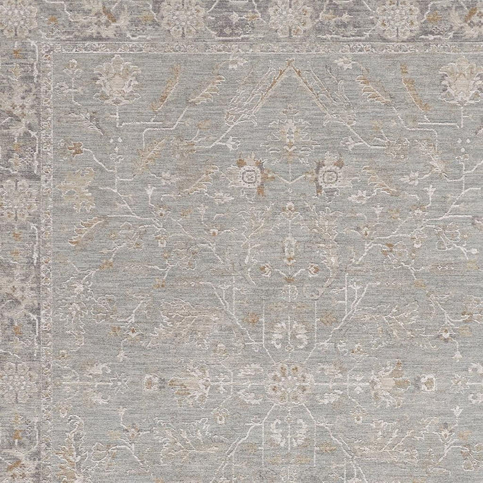 9' X 13' Floral Distressed Area Rug (564192) - Blue