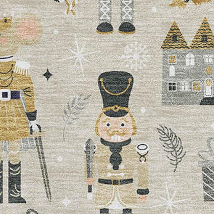 10' X 14' Floral Washable Area Rug With UV Protection (702443) - Beige / Gold / Gray