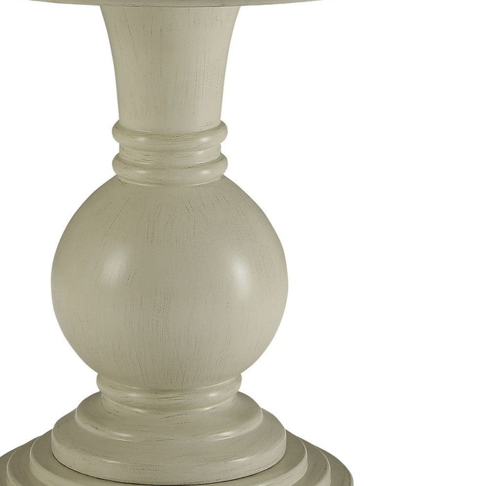 Solid And Manufactured Wood Round End Table - White