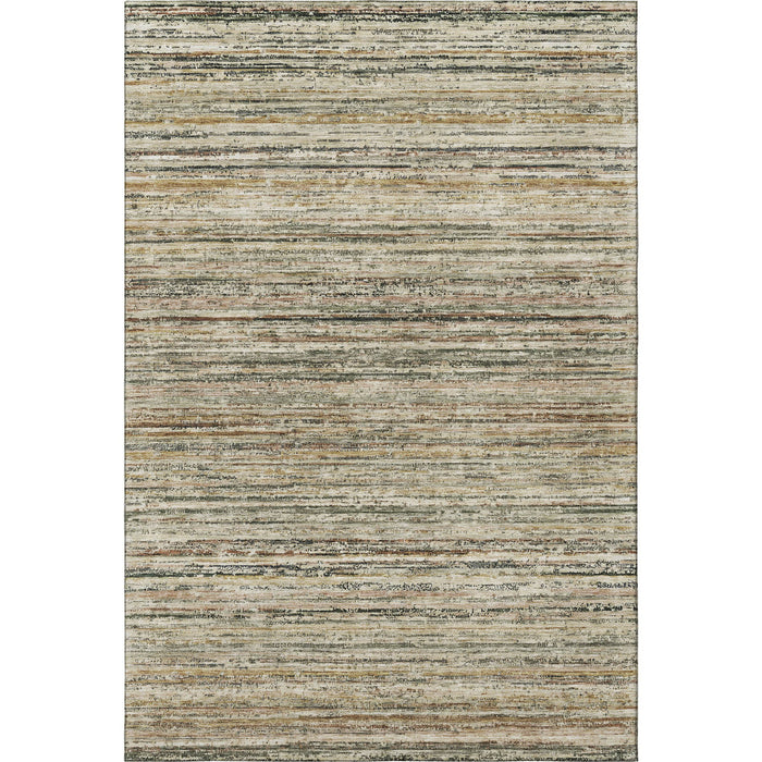 10' X 14' Striped Washable Area Rug With UV Protection (692346) - Beige / Gold / Brown