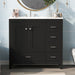 Giga bathroom vanity with ceramic sink, ample storage, two soft-close doors, and five drawers in a modern design