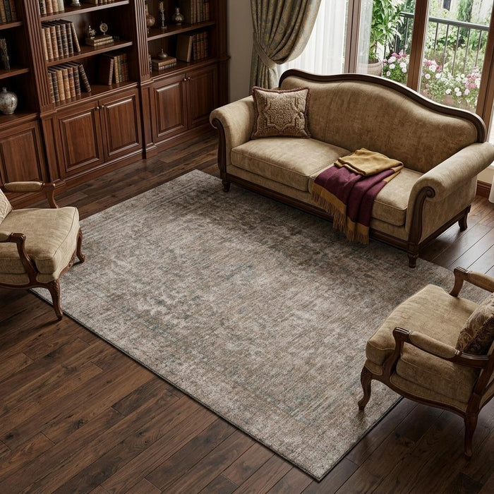 10' X 14' Oriental Washable Area Rug With UV Protection (695834) - Brown / Beige