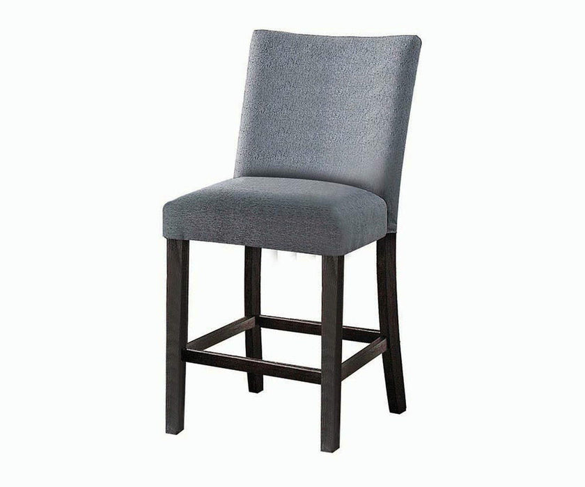 Fabric And Solid Wood Counter Height Bar Chairs (Set of 2) - Gray / Espresso