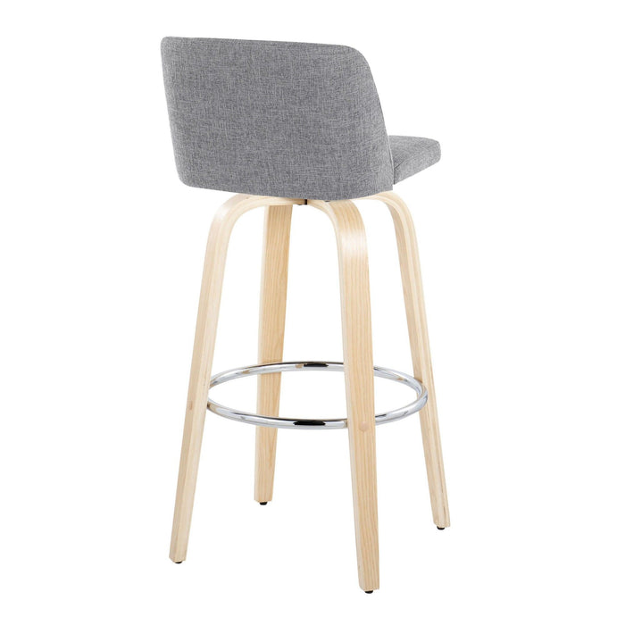 Toriano - 30" Fixed-Height Barstool (Set of 2) - Natural & Chrome Base